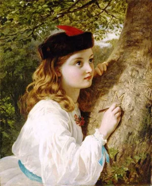 The Initials by Sophie Anderson - Oil Painting Reproduction