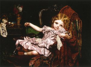 The Lace Handkerchief by Sophie Anderson Oil Painting