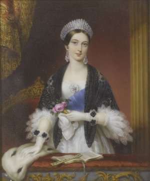 Queen Victoria At The Theatre by Sophie Lienard Oil Painting