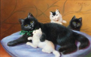 Cat Family by Sophie Sperlich Oil Painting