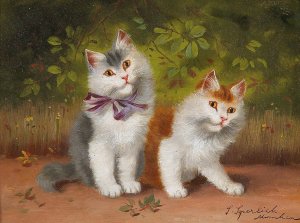 Two Kittens by Sophie Sperlich Oil Painting