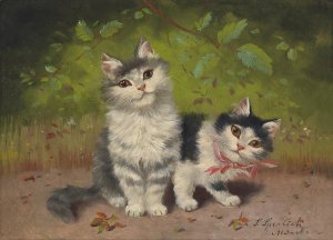Two kittens by Sophie Sperlich Oil Painting