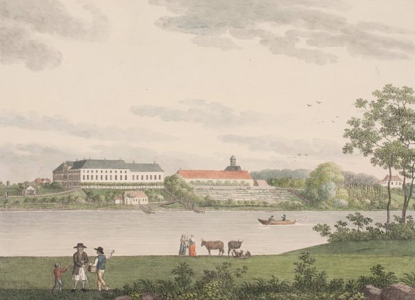 Augustenborg Slot pa oen Als  by Soren L. Lange - Hand-Painted Oil Painting Reproduction
