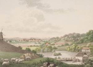 Christiansfeld, fra den ostlige side by Soren L. Lange Oil Painting