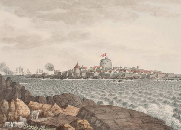 Christianso. Set fra Graesholmen  by Soren L. Lange - Hand-Painted Oil Painting Reproduction