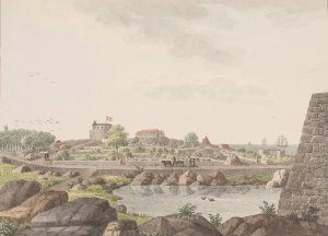 Christianso. Set fra vestsiden by Soren L. Lange Oil Painting
