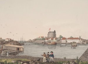 Christianso. Sydhavnen by Soren L. Lange Oil Painting