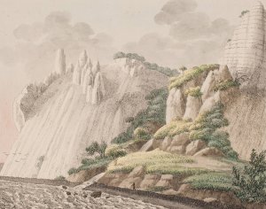 Den del af Mons kridtbjerge, som man kalder Sommerspiret taget fra strandbredden by Soren L. Lange Oil Painting