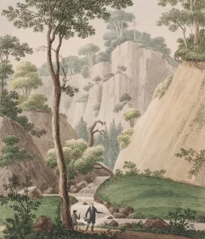 En udsigt ved Liselund pa Moen Oil painting by Soren L. Lange