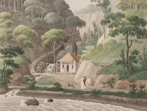 Et kapel ved Liselund pa Moen by Soren L. Lange Oil Painting