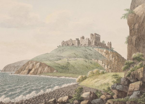 Hammershus pa Bornholm. Set fra sydsiden  by Soren L. Lange - Hand-Painted Oil Painting Reproduction