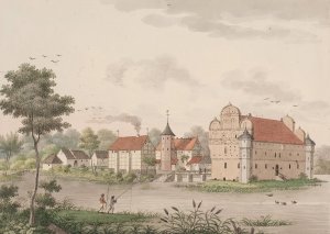 Hesselagergaard pa Fyn by Soren L. Lange Oil Painting