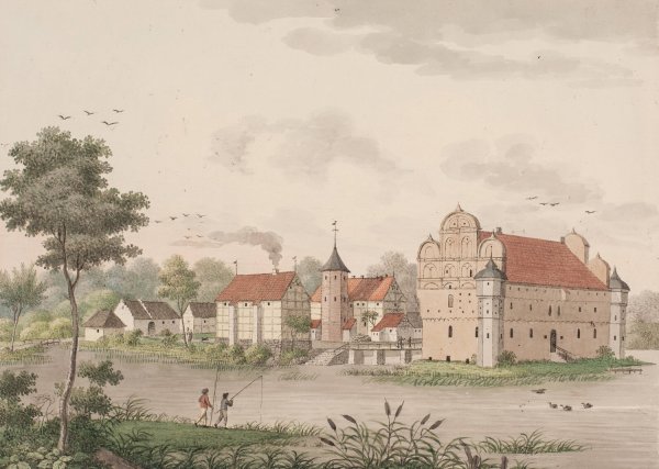 Hesselagergaard pa Fyn  by Soren L. Lange - Hand-Painted Oil Painting Reproduction