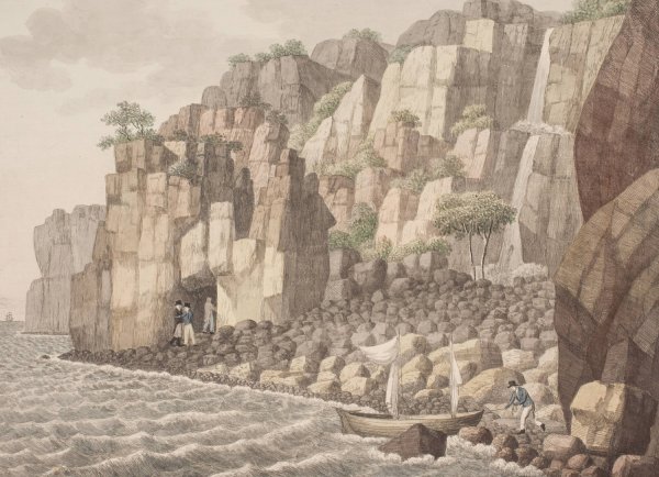 Klippen kaldet Jons Kirken i Ruths Sogn pa Bornholm  by Soren L. Lange - Hand-Painted Oil Painting Reproduction