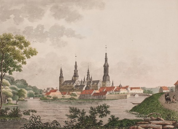 Prospekt af det kongelige slot Frederiksborg pa Sjaelland  by Soren L. Lange - Hand-Painted Oil Painting Reproduction