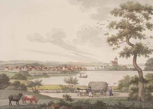 Skanderborg  by Soren L. Lange - Hand-Painted Oil Painting Reproduction