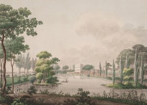 Udsigt af Hr. Conferensrad Classens lyststed uden Kobenhavns osterport by Soren L. Lange Oil Painting