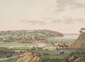 Vejle fra sydvest Oil painting by Soren L. Lange