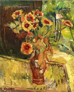 Bouquet of Flowers  by Chaim Soutine Oil Painting