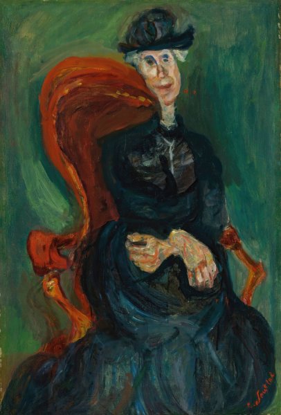 Main Product Photo of La Vieille Dame Assise  Painting by Chaim Soutine