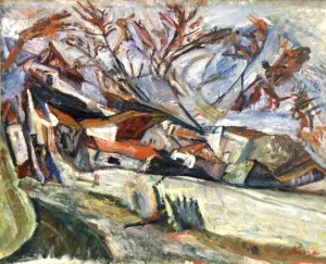 Landscape with Houses  by Chaim Soutine - Oil Painting Reproduction