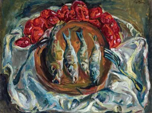 Poissons Et Tomates by Chaim Soutine Oil Painting