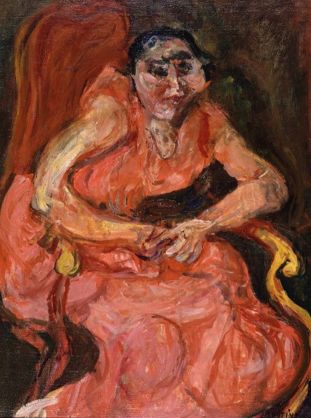 Woman in Pink  by Chaim Soutine - Hand-Painted Oil Painting Reproduction