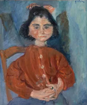 Young Girl in Red Blouse  by Chaim Soutine - Oil Painting Reproduction