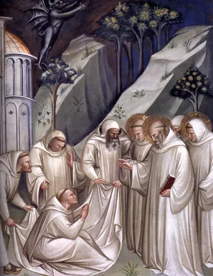 Stories from the Legend of St Benedict Detail painting by Spinello Aretino