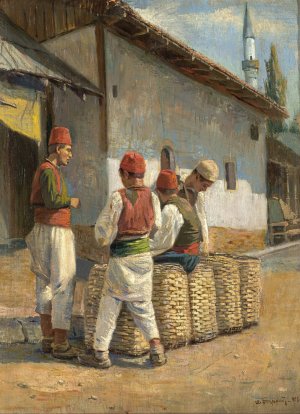 The Laundrymen by Spiro Bocaric Oil Painting