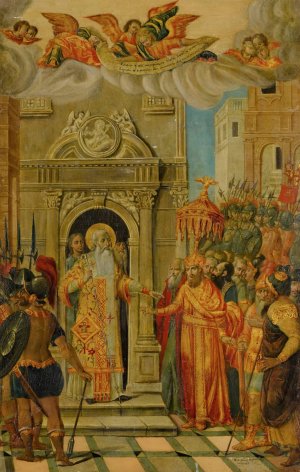 Scene From The Life Of Saint John Chrysostom by Spyridon Ventouras Oil Painting