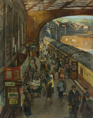 The Terminus, Penzance Station by Stanhope Alexander Forbes Oil Painting