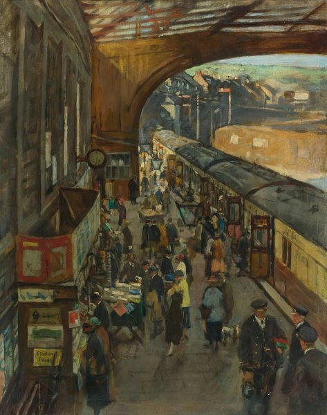 The Terminus, Penzance Station by Stanhope Alexander Forbes - Hand-Painted Oil Painting Reproduction
