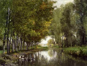 Bras de Seine du cote de Neuilly II by Stanislas Lepine Oil Painting