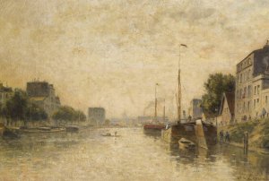 Canal Saint-Denis, Paris by Stanislas Lepine Oil Painting