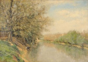 La Marne a Charenton by Stanislas Lepine Oil Painting