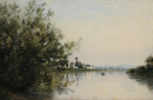 La Seine a Saint-Ouen by Stanislas Lepine Oil Painting
