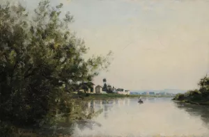 La Seine a Saint-Ouen by Stanislas Lepine Oil Painting