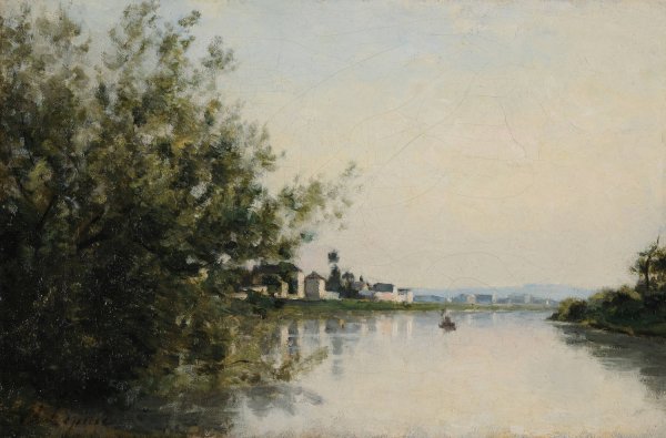 La Seine a Saint-Ouen by Stanislas Lepine - Hand-Painted Oil Painting Reproduction
