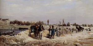 La Seine A Sevres by Stanislas Lepine Oil Painting