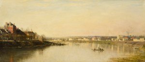 La Seine devant Saint-Denis by Stanislas Lepine Oil Painting