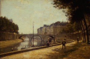 Le pont Saint-Michel by Stanislas Lepine Oil Painting