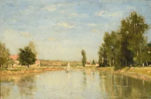 Les Bords de la Marne by Stanislas Lepine Oil Painting