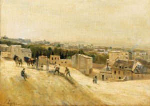 Les Terrassiers, Ancien Abreuvoir De Montmartre. by Stanislas Lepine Oil Painting