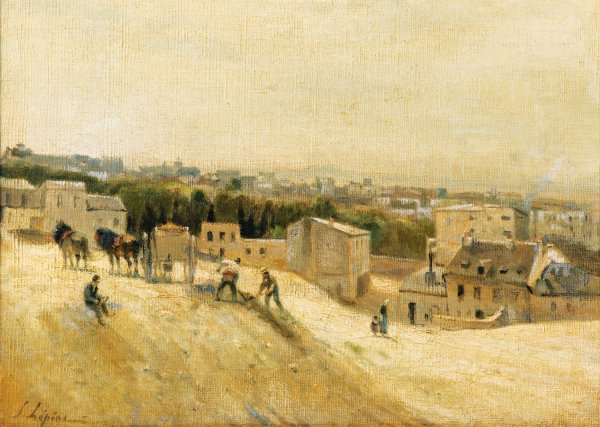 Les Terrassiers, Ancien Abreuvoir De Montmartre. by Stanislas Lepine - Hand-Painted Oil Painting Reproduction