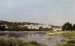 The Banks of the Saine at St. Cloud by Stanislas Lepine Oil Painting