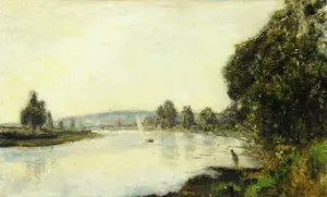 The Banks of the Seine Downstream from Paris by Stanislas Lepine - Oil Painting Reproduction