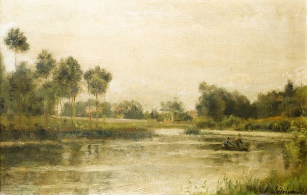 The Marne Near Creteil by Stanislas Lepine - Hand-Painted Oil Painting Reproduction