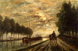 The Ourcq Canal, Towpath, Moonlight