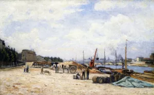 The Pont de Bercy as Seen from the Quai de La Gare by Stanislas Lepine - Oil Painting Reproduction